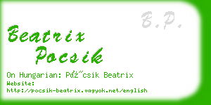 beatrix pocsik business card